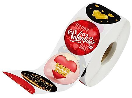 SHOWERORO Valentine's Day Dekorative Aufkleber Love You Geschenketiketten Selbstklebende Sticker Für Anlässe Wie Valentinstag Und Jubiläen Einfach Abziehbar Und Beschreibbar