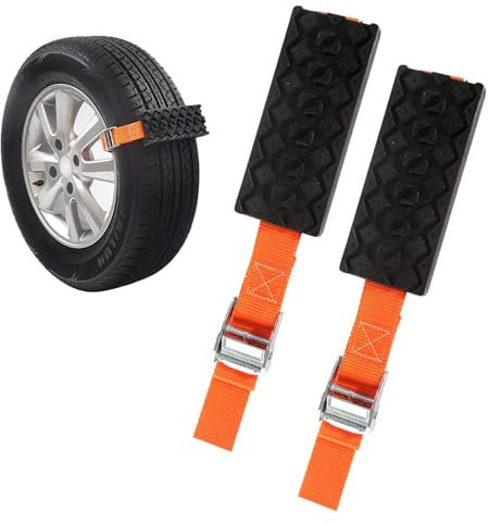 Schneeketten Gummi 2 Stück, Anfahrhilfe Wohnmobil Rad-Reifenkette, Universal Schneeketten, Auto Sandbleche Offroad Traktionsmatte, Recovery Board Traktionshilfe Gripmatte, für Auto LKW SUV