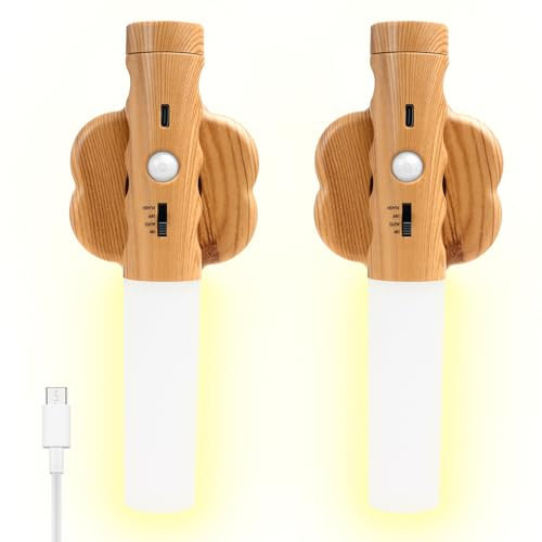 Rechargeable Wall Light Indoor, 2 for Motion Sensor Night Light, Portable Removable Magnetic Cordless Wall Mounted Torch Lights, fits for Bedroom, Toilet, Cabinet, Hallway, Stairway [Energy Class A]