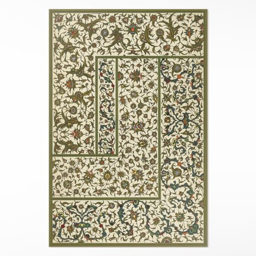 Tapis en Forme de Vinyle 150x225 cm Rectangle Résistant à la Décoloration PVC Floorart Design Maison Deco Entretien Facile pour Cuisine Salon Chambre l'intérieur - Lierre Fleuri - Albert Racinet