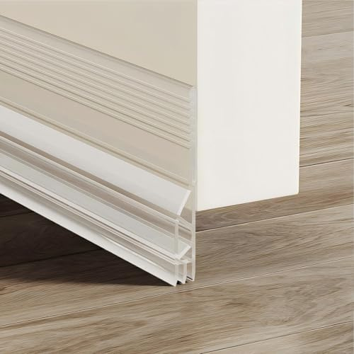 Vingspina Burlete Bajo Puerta Transparente 100cm, Silicona, Ajustable, Antipolvo, door seal (touming)