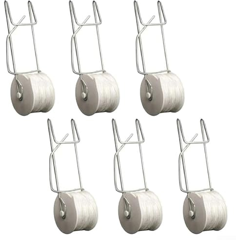 Tomaten-Rankhilfe Rollerhook-Stützhaken mit 15 m Schnur für Pflanzenwachstum, Rankpflanzen, Gurken, Auberginen, Paprika, Wassermelone, Erdbeere, Kürbis, Garten-Rankgitter-System (6 Stück)