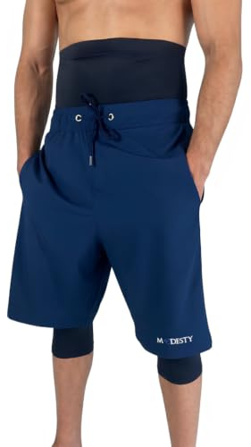 Modesty Långa Badshorts Herr med Kompressionstights Snabbtorkande UV Skydd Islamiska Awrah