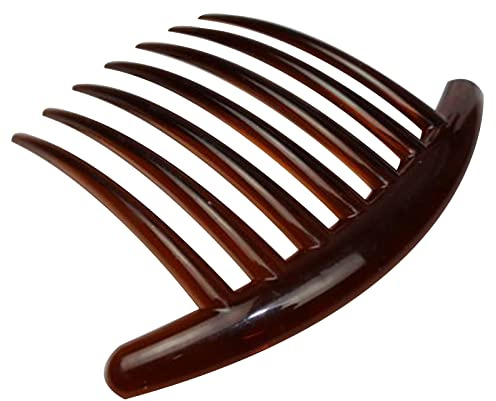 Haarkamm mit 7 Zähnen, unzerbrechlich, guter Halt, für Damen und Mädchen, Schwarz / Kaffee