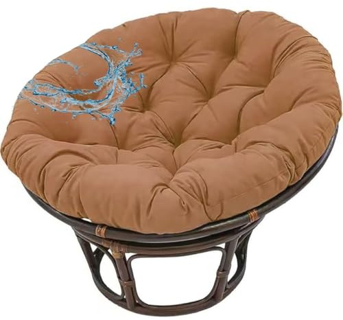 SWJ-swjssb Polster Für Papasansessel Wasserdicht Rundes Auflage, Ersatzpolster Papasan,Bodenkissen Gepolstert Sitzkissen Hängesessel Für Korbsessel Outdoor Gartenmöbel Sitzauflage(Kaffee,180cmx180cm)
