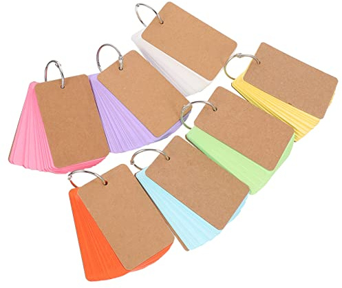 SEWACC 7sätze Notizkarten zum Lernen Farbenfrohe Merkkarten Leere Karteikarten mit Ordnern Englische Vokabelkarten DIY-notizblöcke aus Hochwertigem Papier Zufällige Farbe