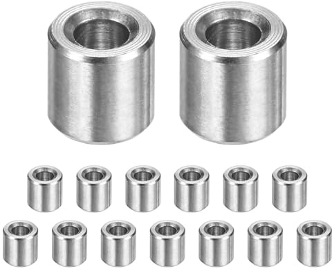 M METERXITY 15 Pzs M3 Separadores Acero Inox 304 3mm ID x 6mm OD x 6mm L Buje Distanciador Metal Acabado Liso Redondo para Tornillos Pernos Plateado