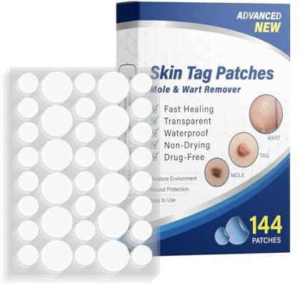 144 Cerotti Per La Rimozione Delle Verruche Formula Naturale,prodotto Sicuro Ed Efficace Per La Rimozione Di Escrescenze Cutanee Su Viso E Corpo