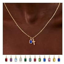 Turandoss Dezember Geburtsstein Kette Halskette Damen Gold, Dezember Kreuz Kette mit Geburtsstein Tansanit Halskette, Geburtstagsgeschenk für Mädchen 9 10 11 12 13 Jahre Frauen Damen Freundin Schmuck