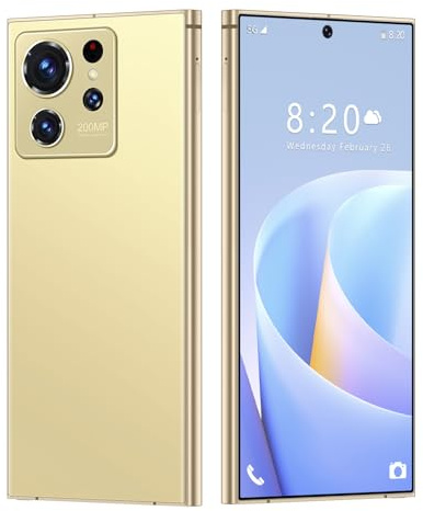 WMDMJT Téléphone Portable S25 Ultra 5G débloqué, Smartphone avec Stylet intégré, Android 14.0, 16 Go de RAM, 1 to de ROM, Double SIM, Double Veille, téléphone de Bureau,Gold-1TB