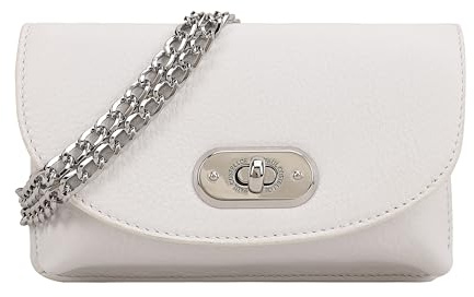 Paul Costelloe Genuine Leather Womens Crossbody Bag with Removable Chain Sling and Ample Storage | Zayda (White)