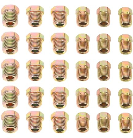 YARNOW Kit surtido de 70 piezas de racores roscados para líneas de freno de 3/16 y 1/4 con abocardado invertido, conector de tubería de acero al carbono.