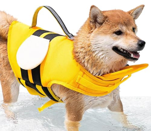 Bañador Canino Chaleco Reflectante de Alta Flotabilidad con Asa