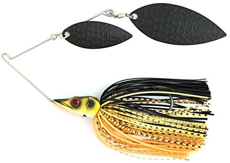 Fox Rage Spinnerbait - Spinnköder zum Spinnangeln auf Hechte & Barsche, Hechtköder zum Spinnfischen, Spinner zum Hechtangeln, Gewicht:28g, Farbe:Black & Gold