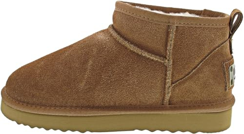 OOG Damen Lederboots mit Lammfell Echt-Leder warm gefüttert Schnee Boots Winter Boots Übergröße 42