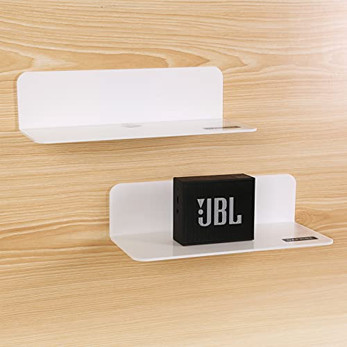 OAPRIRE Mensole da Muro Bianche in Acrilico 2 Pezzi - Espandi Facilmente Lo Spazio Della Parete - 23cm Mensola Adesiva da Muro per Cameretta, Bagno, Cucina, Salotto, Con Fermacavi