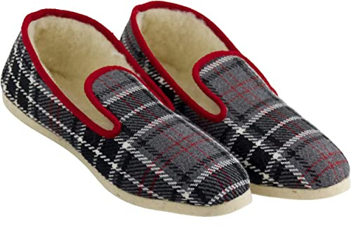 La Pantoufle du Berry CHARENTAISES HOMME ÉCOSSAIS GRIS 43 EU