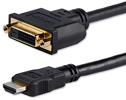 StarTech.com Adaptador HDMI a DVI de 20 cm, DVI-D a HDMI (1920 x 1200p), paquete de 10, HDMI macho a DVI-D hembra de 24 pines, cable adaptador de monitor digital M/F, cable de pantalla HDMI a DVI,