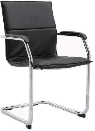 Office Monster Azul stackable meeting room cantilever chair - black faux leather