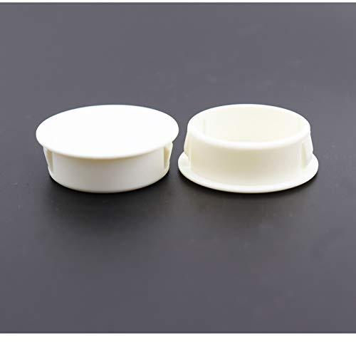 VictorsHome Hole Plugs Plastic 30mm (1-3/16) Fit for 29.5-30mm Diameter Locking Hole Tube, Flush Type Panel Insert End Caps Fastener Cover for Kitchen Cabinet Furniture White 25pcs