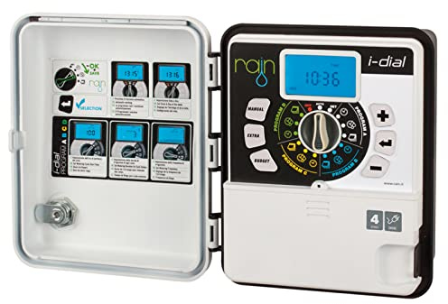 La zappa Bewässerungssteuergerät I-Dial mit Trafo und großem beleuchtetem Display 24 Volt (Modell 6 Stationen)