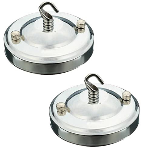 LEDSone 2-teiliges Deckenrosette, Deckenhaken für Pendelleuchte, Vintage-Kronleuchter, 108 mm Deckenrosette mit Haken, Mehrzweck-Aufhängezubehör (Chrom)