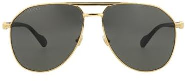 GUCCI Mens GG1220S Sunglasses, Gold-Gold-Grey, 59