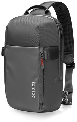tomtoc Herren Umhängetasche Sling Bag passt für 14-Zoll MacBook Pro M5/M4/M3, 13-Zoll MacBook Air M4 (2025), iPad Pro M5/M4 13, wasserabweisende Crossbody Bag Brusttasche Schultertasche Tagesrucksack