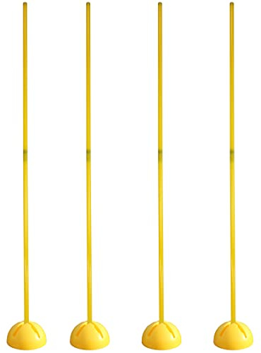 SPORTIKEL24 Slalom-set med X-stativ och extra lång stång 180 cm – set om 4 – fyllbar, flexibelt kombinerbart – för hundsport, smidighet och fotboll