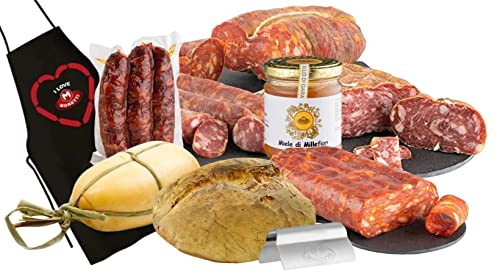 Moretti® Box Idea Regalo Pasqua 2024 | Cesto Con Prodotti Tipici Calabresi | Con Salumi Provola Pane E Accessori | Gastronomia Italiana