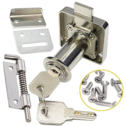 Cabinet Doors Drawer Heavy Safety Closet Locks with Keys Deadbolt (Keyed Different) Single Double Door General Purpose Fits on 1.06 inch-1.25 inch Wooden Panels Thickness (1 Pack)