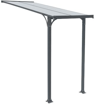 Home Deluxe - Auvent pour Porte d'entrée CUBIS - Taille : Petit - 148 x 150 x 258 cm - Anthracite, Structure : Aluminium, avec Panneaux en Polycarbonate I Auvent pour Porte d'entrée Toit en appentis