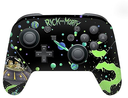 Head Case Designs Offizielle Rick and Morty Der Space Cruiser Grafiken Vinyl Haut Gaming Aufkleber Abziehbild Abdeckung kompatibel mit Nintendo Switch Pro Controller