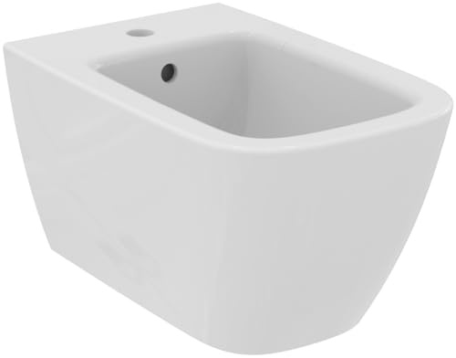 Ideal Standard - i.life B, Bidet sospeso con foro rubinetteria e troppopieno, E-packaging dedicato al trasporto di ceramica, Bianco