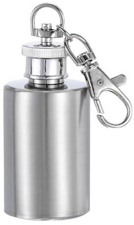 QUARKZMAN Hanche Flacon pour Liqueur 1oz 30ml Inox Acier Cylindre Fuite Épreuve Boire Flacon pour Camping Randonnée Extérieur Activité, Argent