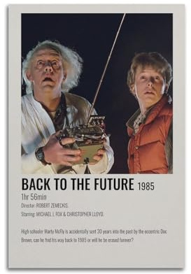 Terp Poster Zurück in die Zukunft, Wandkunst-Poster, Geschenk für Freunde, Schlafzimmer, Wohnzimmer, Dekoration, modern, ästhetisch, ungerahmt, 20 x 30 cm