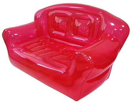 Transparenter aufblasbarer Sofasitz, Pinker aufblasbarer Stuhl for zwei Personen, Portable Air Couch Patio aufblasbare Möbel for Yard Camping Outdoor Strand Zimmer Erwachsene Teenager Mädchen ( Color