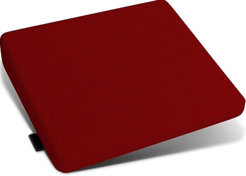 Memory Foam Wedge Seat Cushion for Car & Office Chair | Orthopaedic Support Pillow for Tailbone, Coccyx & Lumbar Pain Relief | Breathable Ergonomic Design Improves Posture – Red Burgundy 40x34x7.5cm