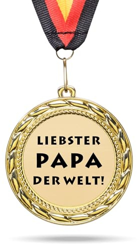 andSmile Medaille mit Gravur - Liebster Papa der Welt! - Orden aus hochwertigem Metall - Vatertagsgeschenk, Geburtstagsgeschenk für Väter - Bester Papa Geschenke zum Geburtstag & Weihnachten