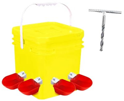 Sharplace Automatisches Hühnertränke-Set, Hühnertränke, 10 Liter Eimer, DIY-Geflügeltränkesystem, Wasserzufuhr für Wachteln, Truthähne, Enten