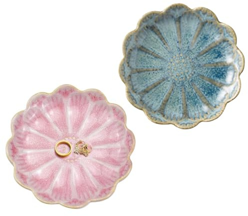 2 Farben Dekoschalen, Lotusblume Schmucktablett, Keramik Ringschale, Schlüsselschale, Schmucktablett, Tablett Keramik Derorative Armband Organizer, Für Wohnkultur Hochzeitsgeschenk Schmuckaufbewahrung