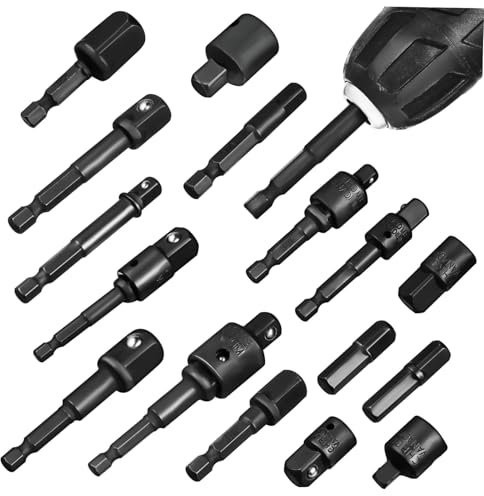 TOPPERFUN Impact Socket Adapter Extension Reducer Automotive Tool Set Chrome-Vanadium Steel