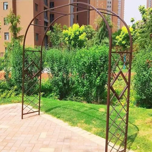 Robuster Gartenbogen aus Metall, Hochzeitsbogen für Zeremonie, Party, Outdoor, Stahlgitter, Pergola, Gartenlaube für Kletterpflanzen, Rosen, Reben (Größe: 300 cm, Farbe: Bronze)