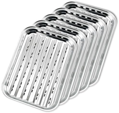 STARVAST BBQ Grillschalen 5er Set - Edelstahl Grillkorb Gemüse - Grillschale Außenbereich - Zubehör Schale für Gemüse Fisch oder Fleisch - Grillpfanne Grillblech für u.a. Gasgrill