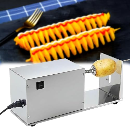 Affettatrice Elettrica A Spirale per Patate, Macchina Elettrica per Torri di Patate, Inossidabile, può Essere utilizzato per Uso Domestico E Commerciale nei Ristoranti.