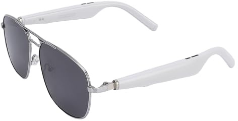 VGEBY Traduction AI Lunes Intelligentes, Support de Plus de 100 Langues, Lunettes de Traduction Intégrées en Haut-Parleur Micro pour Les Appels, Portable Portable Léger, fonctionnalité Photo UVB UVB