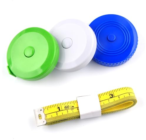 WINTAPE 4 Stück Massband Körper Einziehbares Maßband Körper Schneidermaßband Measuring Tape zum Messen von Länge, Brust, Taille usw,150cm/60in