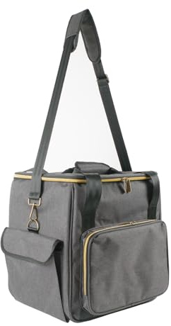 ERYUE Rockhouse Étui de Rangement pour Disques Vinyles Spacieux Etanche Sac de Rangement pour Albums Disques Organisateur Portable Collection Vinyles Gris 940g