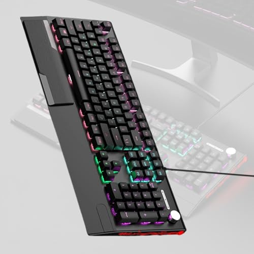 REITINGE Clavier mécanique RVB avec repose-poignet intégré, étanche, commutateurs remplaçables à chaud, 104 touches