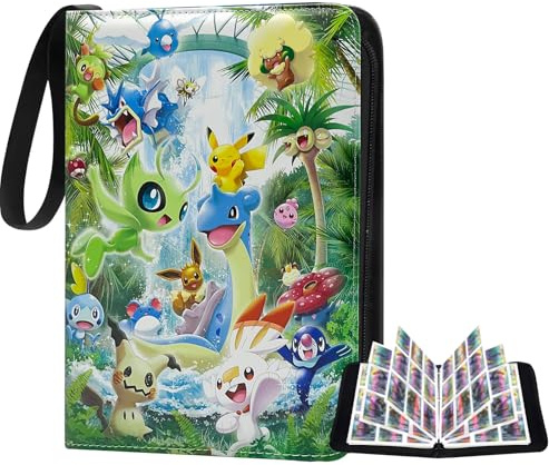 Karten Sammelalbum, Sammelkarten Album, 900 Taschen Sammelmappe, Tragbar Wasserdicht Sammelheft, Sammelkarten Ordner, Karten Heft, Geschenk für Sammler, Jungen, Mädchen